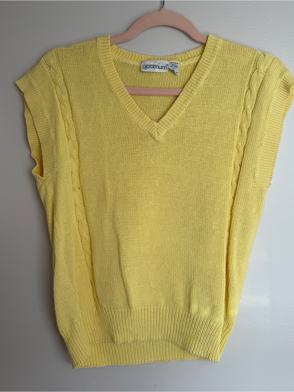 Yellow Sweater Vest 100% Cotton